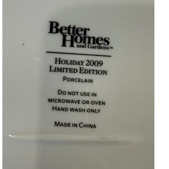 Better Homes Gardens Holiday 2009 Serving Platter Porcelain 15.5" Holly Berries - Picture 8 of 8